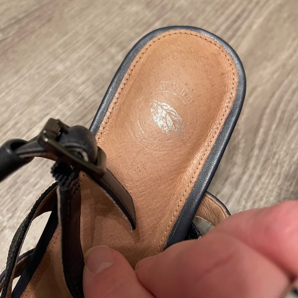 Nurture Navy Strappy Wedges Size 10 - Picture 3 of 4